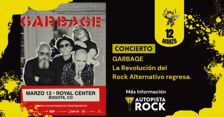 Garbage, la revolución del rock alternativo anuncia su regreso a Colombia.