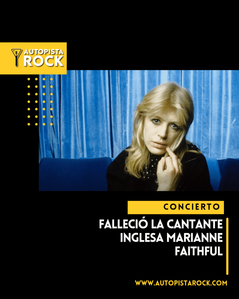 Falleció la cantante inglesa Marianne Faithful 