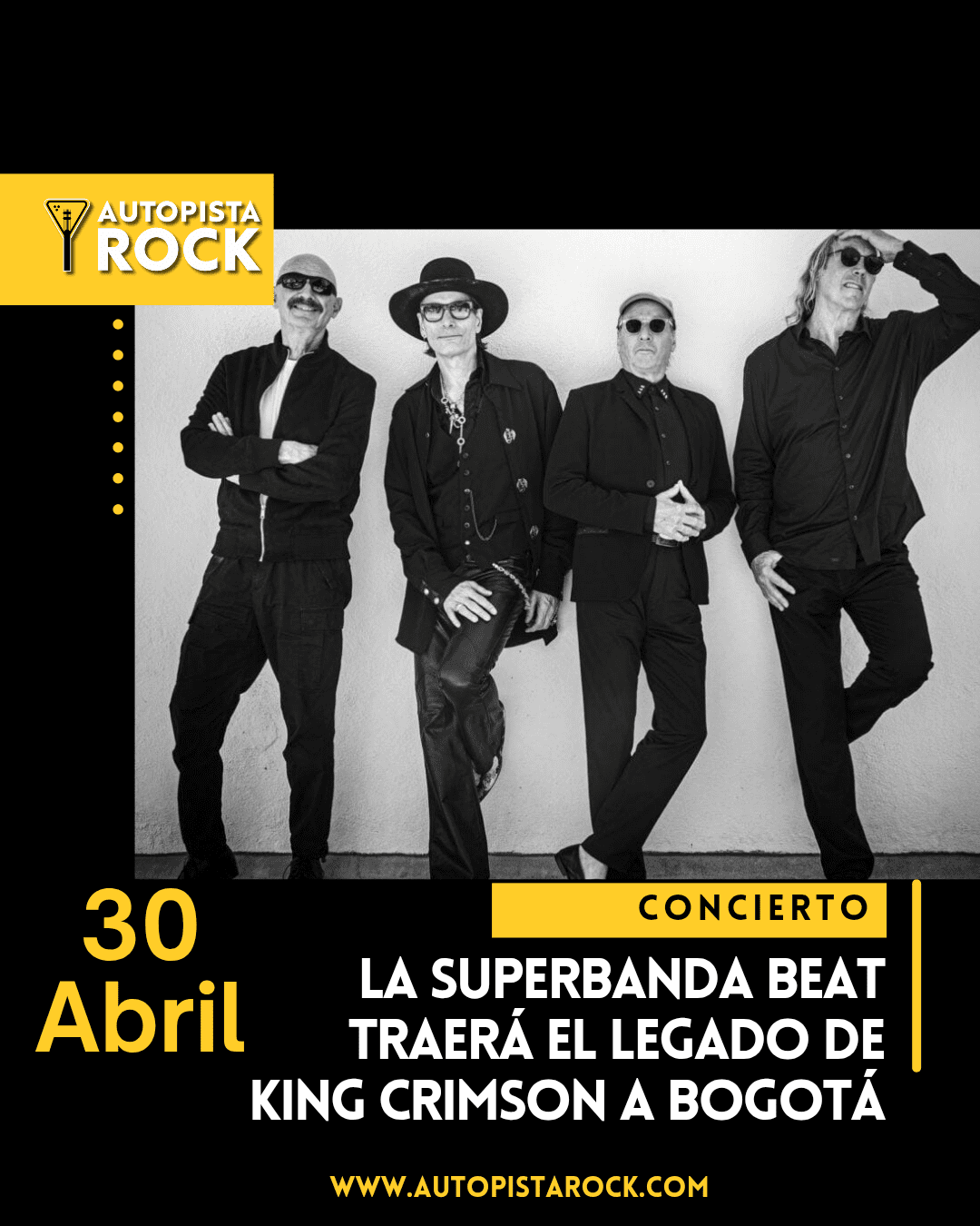 La superbanda Beat traerá el legado de King Crimson a Bogotá 