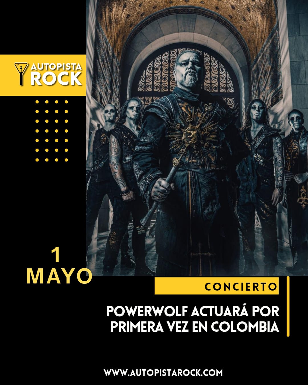 Powerwolf actuará por primera vez en Colombia 